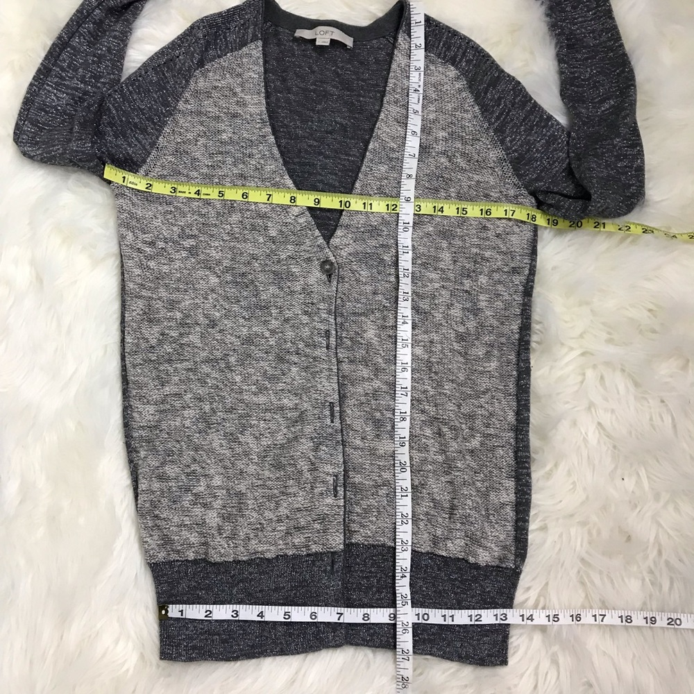 LOFT Cardigan Button Up Size S Grey 175 - Picture 6 of 6